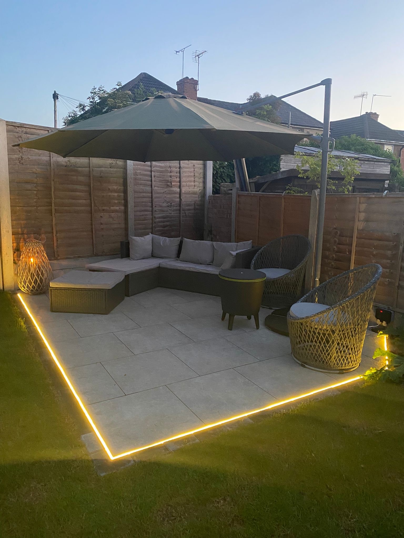 Landscaped garden with colourful planting